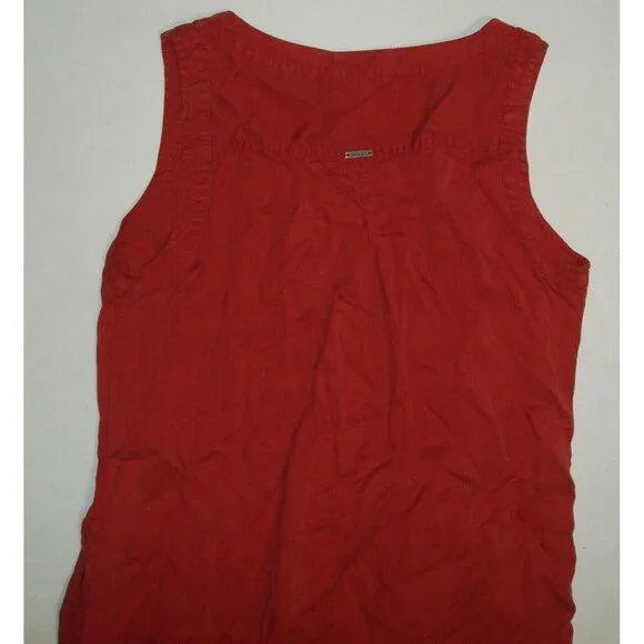 New Womens NWT PrAna L Talton Dress Pockets Patina Red Buttons Soft Sleeveless - Picture 10 of 10